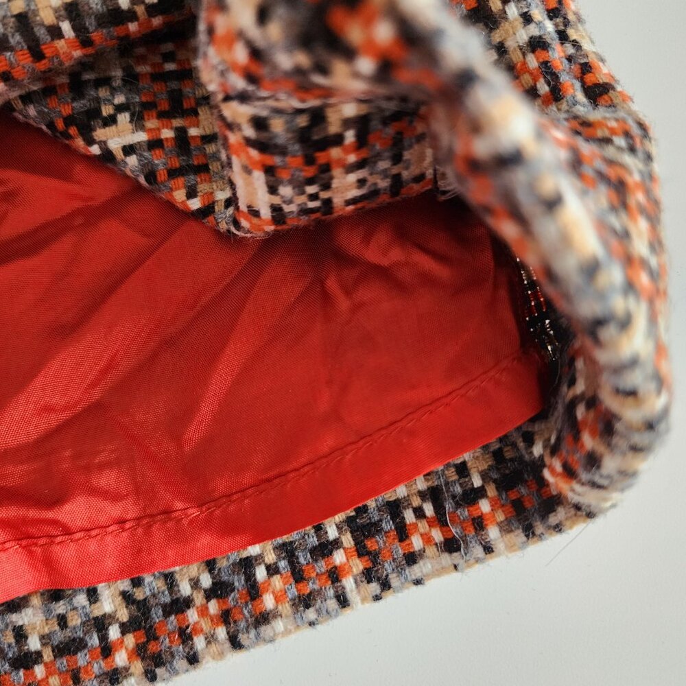 Steilmann orange & gray plaid wool blend skirt - Picture 4 of 8